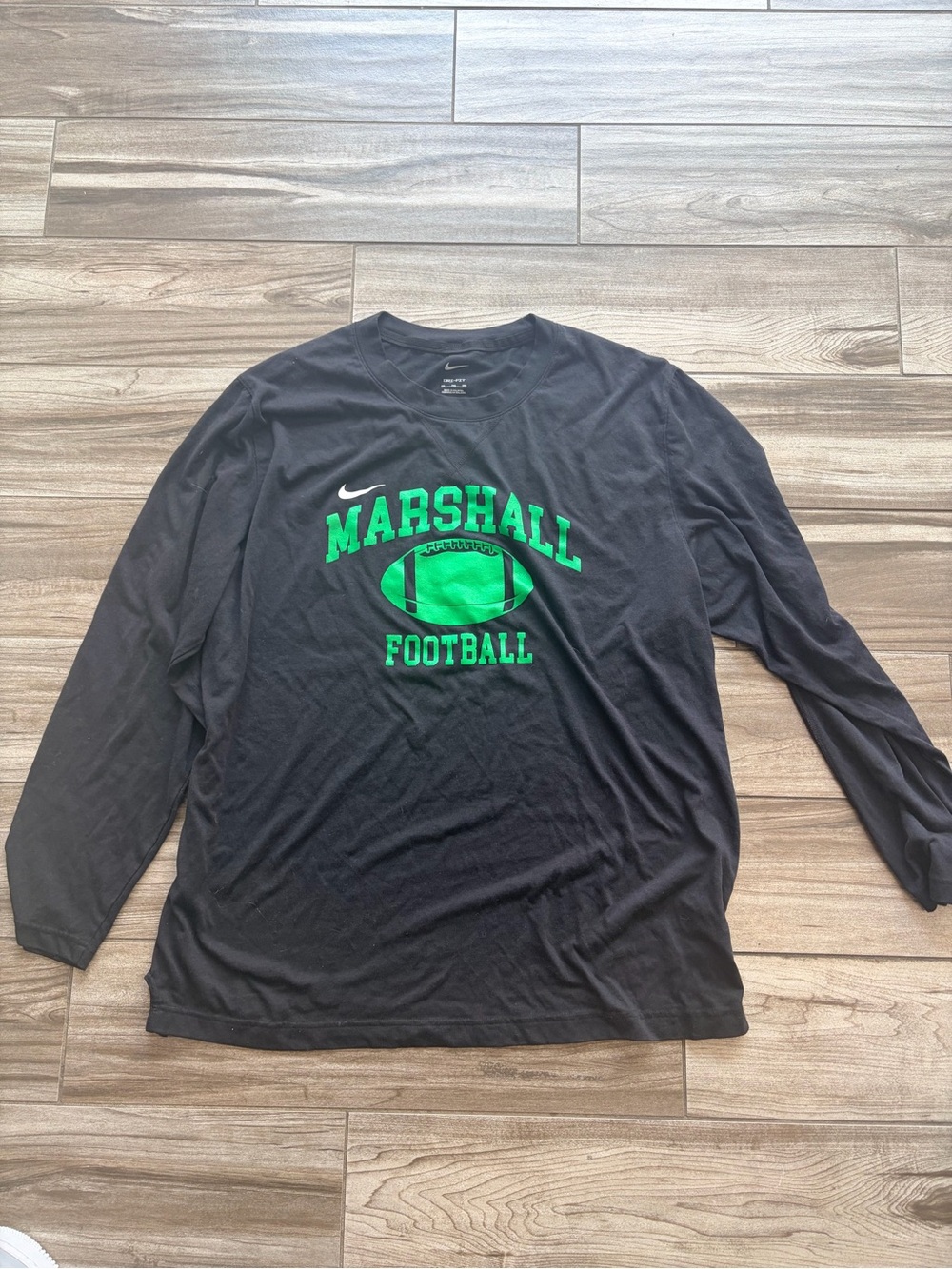 Nike Black Long-Sleeve Marshall Football Graphic Tee